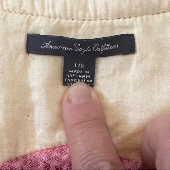 American Eagle Women's Pink‎ Patterned Jacket Sz Large Boho Cottagecore - Picture 8 of 10